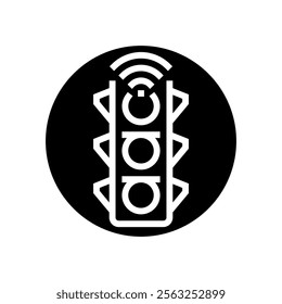 smart traffic sign autonomous vehicle glyph icon vector. smart traffic sign autonomous vehicle sign. isolated symbol illustration