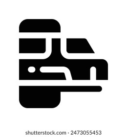 smart train icon. vector glyph icon for your website, mobile, presentation, and logo design.