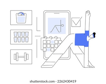 Smart training abstract concept vector illustration. Smart training online programs and tools, new gym technology, fitness coaching application, improve health, fat loss, toning abstract metaphor.