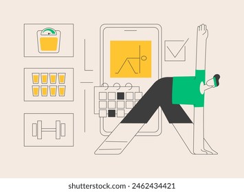 Smart training abstract concept vector illustration. Smart training online programs and tools, new gym technology, fitness coaching application, improve health, fat loss, toning abstract metaphor.