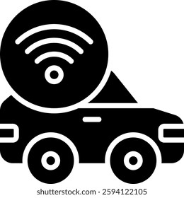 Smart Transportation Icon for AI-Powered Urban Mobility and Logistics. Glyph icon