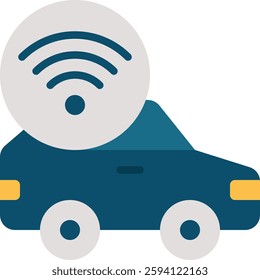Smart Transportation Icon for AI-Powered Urban Mobility and Logistics. Flat icon