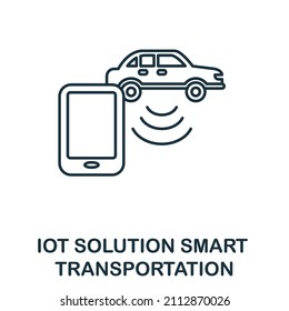 Smart Transportation Icon. Line Element From Iot Solution Collection. Linear Smart Transportation Icon Sign For Web Design, Infographics And More.