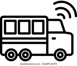 Smart Transportation Vector Lineal Icon On White Background.