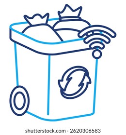 Smart Trash Bin icon represented by Automatic Trash Bin Dual Line style.