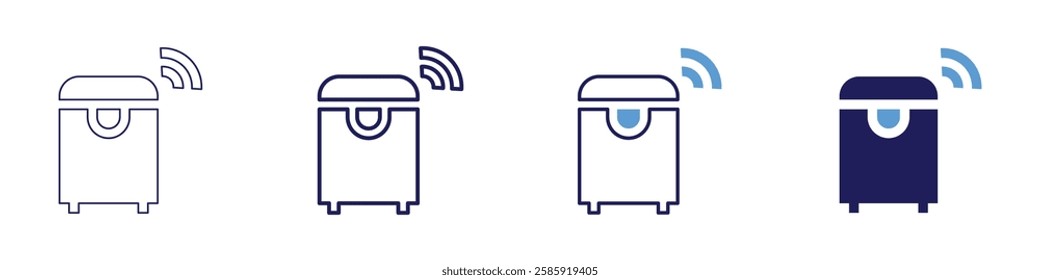 Smart trash icon in 4 different styles. Thin Line, Line, Bold Line, Duotone. Duotone style. Editable stroke.