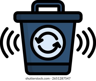 Smart Trash Icon Lineal Color Vector Illustration