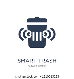 smart trash icon. Trendy flat vector smart trash icon on white background from smart home collection, vector illustration can be use for web and mobile, eps10