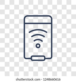 smart trash icon. Trendy linear smart trash logo concept on transparent background from Smarthome collection