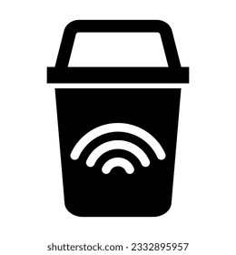 Smart Trash Vector Glyph Icon For Personal And Commercial Use.
