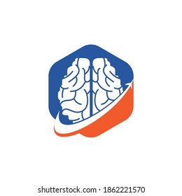 Smart travel vector logo design. Brain travel logo icon design.	