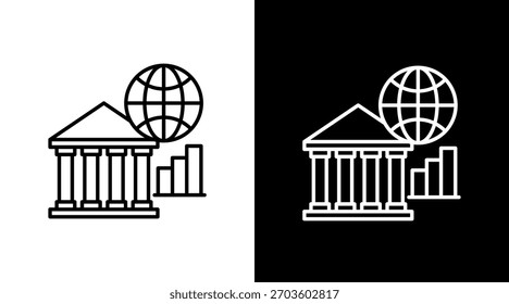 Diseño de conjunto de iconos blancos de tesorería inteligente