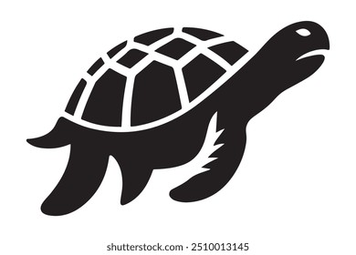 Design de vetor de silhueta de logotipo de tartaruga inteligente