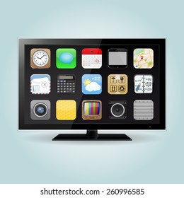Smart TV with apps icons
