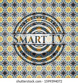 Smart TV arabesque style emblem. arabic decoration.