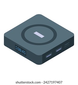 Smart TV box icon isometric vector. Internet video. Movie media