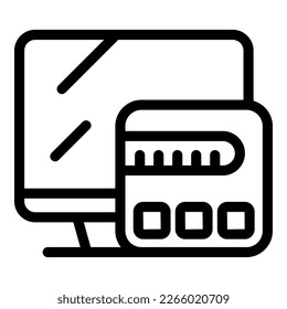 Smart tv box icon outline vector. Home video. Remote camera