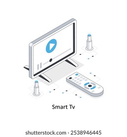 Smart Tv Cab Location isometrische Stockgrafik. EPS-Datei Stockgrafik