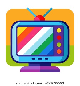smart tv colorful vector on white background