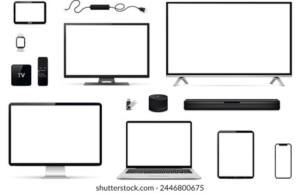 Smart tv, computer monitor, laptop, tablet, smart phone, smart watch, smart speaker, sound bar, usb flash drive, gps navigation device, tv box receiver with remote controller.