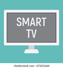Smart TV flat icon, household and appliance, vector graphics, a colorful solid pattern on a white background, eps 10.