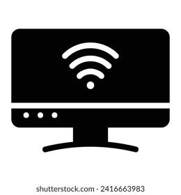 smart tv Glyph Icon Background White