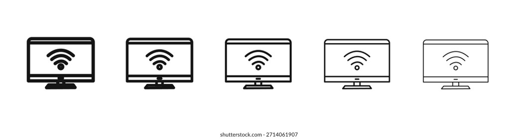Diseño elegante del icono de la TV, logotipo, App, interfaz de usuario. Ilustración vectorial, EPS