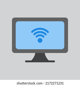 Smart TV icon in flat style about smart home, use for website mobile app presentation