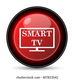Smart tv icon. Internet button on white background. EPS10 vector
