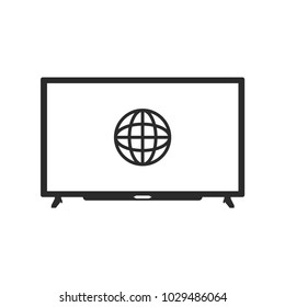 Smart TV icon isolated on white background. Globe symbol modern, simple, vector, icon for website design, mobile app, ui. Vector Illustration