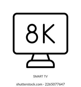 smart tv icon. Line Art Style Design Isolated On White Background