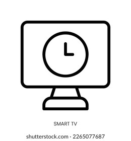 smart tv icon. Line Art Style Design Isolated On White Background