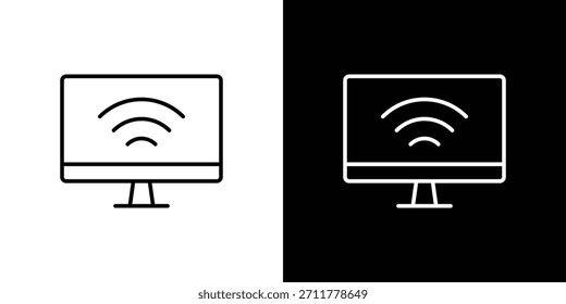 Esquema del icono de Smart tv. Vector aislado pictograma para el Web