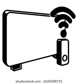 Smart TV icon represented by Smart internet TV Black Filled style.