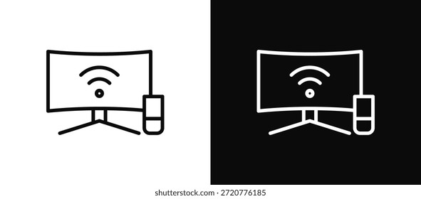 Smart TV Icon Set Schwarz und Weiß