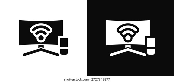 Smart TV Icon Set Schwarz und Weiß