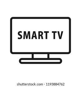 Smart tv icon, simple flat design. Isolate on white background.