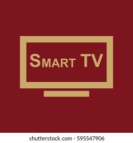 Smart TV icon. Television and display, televisor symbol. Flat design. Stock - Vector illustration