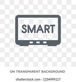 Smart tv icon. Trendy flat vector Smart tv icon on transparent background from smart home collection. 