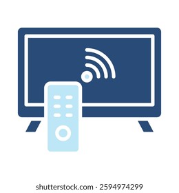 Smart Tv Icon Two Color Style. Vector Illustration For Graphic Design
