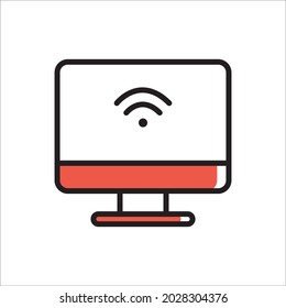 Ilustración de vectores de iconos de TV inteligente
