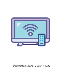 Ilustración vectorial de icono de televisión inteligente
