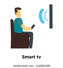Smart tv icon vector isolated on white background, Smart tv transparent sign , standing human or people cartoon character illustration