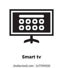 Smart tv icon vector isolated on white background, logo concept of Smart tv sign on transparent background, filled black symbol