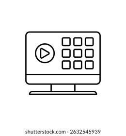 smart tv icon, vector line isolated on white background. trendy and modern design