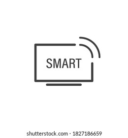 Smart tv icon with wifi waves. Stock vector illustration isolated on white background.