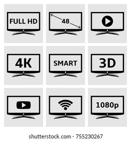 Smart TV icons set