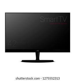 Smart TV isolated on white background. 
Vector TV. Vector monitor.