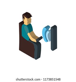 Smart tv isometric left top view 3D icon