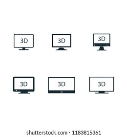 smart tv lcd display icon vector set